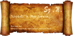 Szoták Marianna névjegykártya
