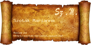 Szoták Marianna névjegykártya