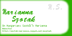 marianna szotak business card